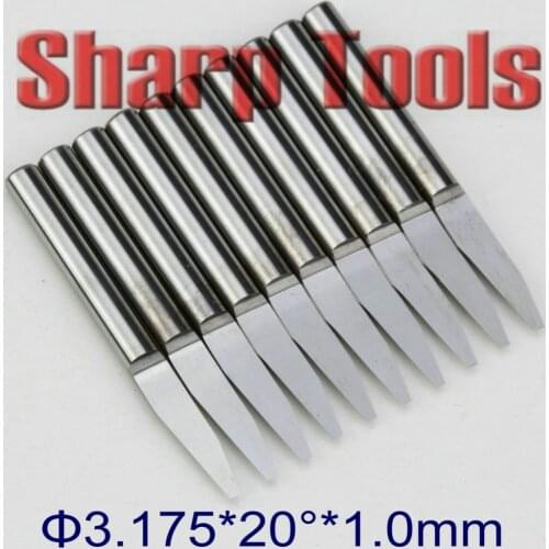 20 Angle 3.175mm Tip0.6-1mm PCB V Carving Bit CNC Engraving Cutter Carbide Tungsten End Mill Router Bits Set Wood Milling Tools