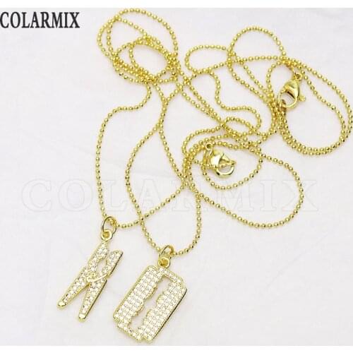 8Pcs Zircon Blade Pendant Necklace Zircon Pendant Jewelry Gift jewelry Pendant Necklace Slim chain Jewelry necklace 8384
