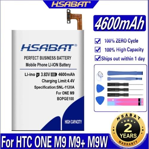 HSABAT BOPGE100 4600mAh B0PGE100 Battery for HTC ONE M9 M9+ M9W One M9 Plus M9pt Hima Ultra 0PJA10 0PJA13