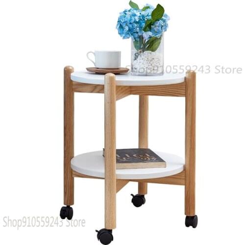 Nordic Side Table, Sofa Side Table, Modern Minimalist Small Round Coffee Table, Small Apartment Solid Wood Corner Table With Int