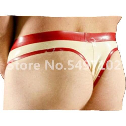 Black and red man latex underwear