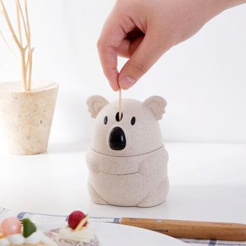 Home Creative Cute Cartoon koala Toothpicks Pot Household Portable Toothpick Box Toothpicks holder Automatic Toothpick Holder