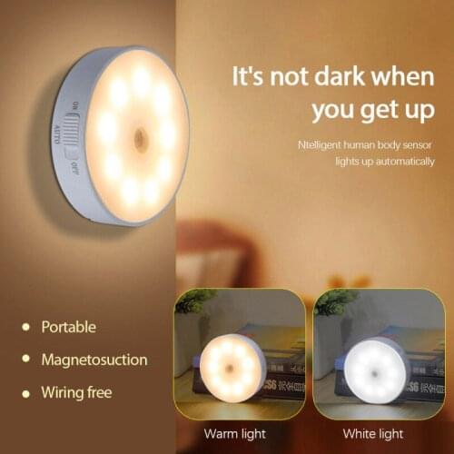 Motion Sensor Wireless Night Lights Bedroom Decor Light LED Detector Wall Decorative Lamp Staircase Closet Room Aisle Lighting