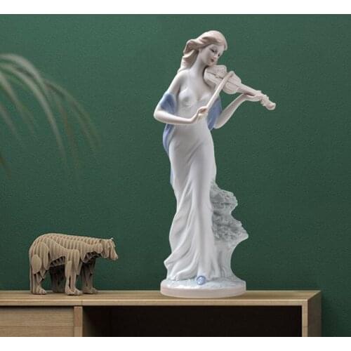 European style wine cabinet TV cabinet decoration modern ceramic sculpture decoration Western woman