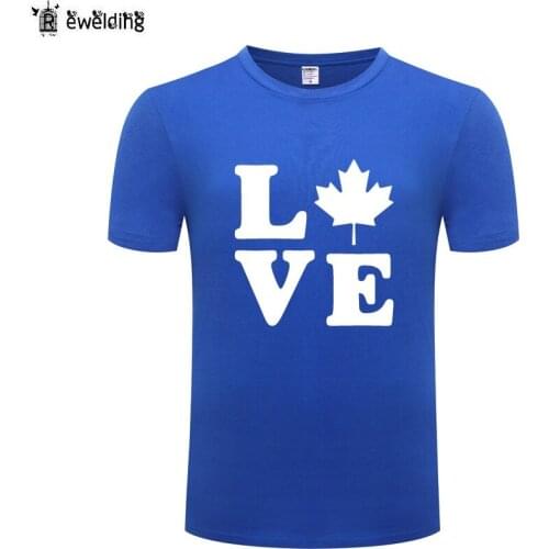 Canada LOVE Canadian Maple Leaf Print Men T Shirt Novelty T Shirts Men Cotton Short Sleeve Tshirt Streetwear Top Tee Man T-Shirt