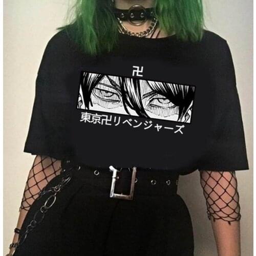 Tokyo Revengers T-shirt Men Funny Anime Naoto Tachibana Eyes Hip Hop Top Tees Male