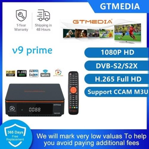 GTMEDIA V9 Super V9 Prime Best 1080P DVB-S2 H.265 Decoder H.265 Digital TV Receiver HD 1080P HD Built-in WIFI Media Player