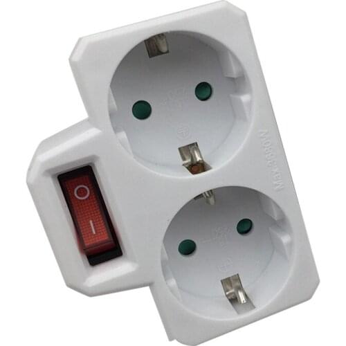 GZBK01/02 Schuko Adaptor 2 Sockets with Switch Conversion US Plug Travel Portable Charging Adaptor Socket Wall Accessories