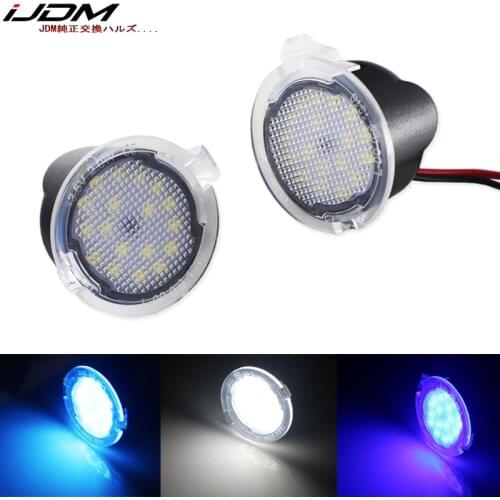IJDM Xenon white Full LED Side Mirror Puddle Lights For Ford F150 Edge Flex Taurus LED puddle light assembly Blue Ice blue 12V