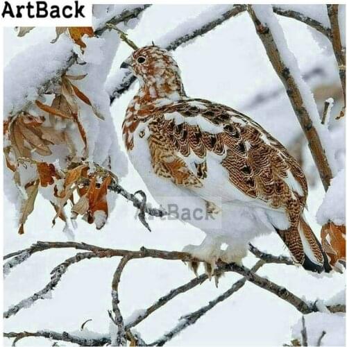 Full square / round 5d diy diamond painting bird snow diamond mosaic animal 3d diamond embroidery decorative handmade artwork