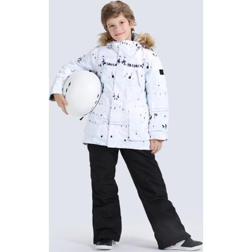 GSOU SNOW Kids Boys Ski Suit Warm Snowboard Jacket Pants Winter Waterproof Breathable Wind Resistant Outdoor Snowboard suit