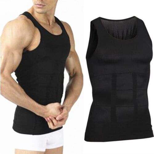 Control Shape Wear For Male Slimming Body Shapers Bodybuilding Sleeveless Man Singlets Black White Waist Slim Fitness Clothing