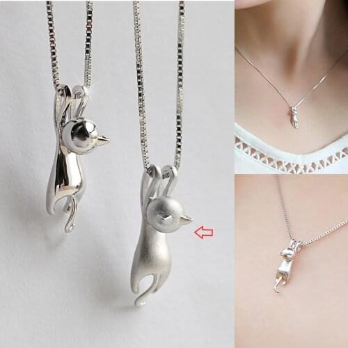 Fashion Lovely Cat pendant Silver Color Cat Necklaces pendants Women Girls Necklace Accessories Jewelry Gift