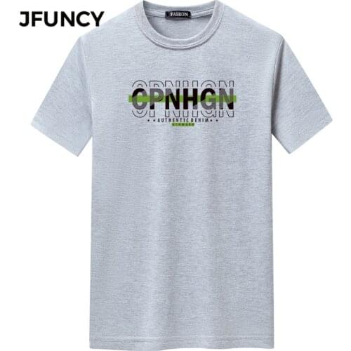 JFUNCY 2021 O-Neck Short Sleeve Men Tshirt Oversize Mens Clothes Top Harajuku Male Graphic Tee Shirts Casual Loose Streetwear