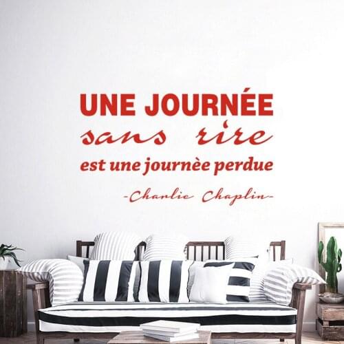 Wall Sticker Journée Sans Rire Est Une Journée Perdue Vinyl Wall Art Decal Living Room Home Decor Poster French Quote Wall Decor