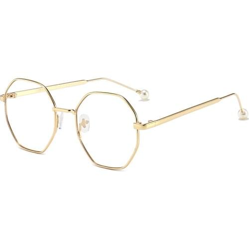 Hot New Pearl Reading Glasses Flat Men And Women Anti-Blue Light Goggles Metal Trend Glasses Frame With Myopia Glasses Frame