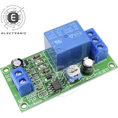 0-60 Seconds Delay Switch 1 Minute Adjustable DC12V NE555 Timer Switch Board Timing Delay Relay Module