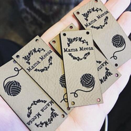 Personalize Made With Love Labels，Labels for Handmade Products，leather tags for crochet，Leather Labels