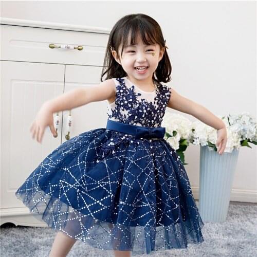 Baby Girls Wedding Party Dress Beads Sequin Tulle Christening Gown Infant Princess Birthday Dress Newborn Bapyism Clothes