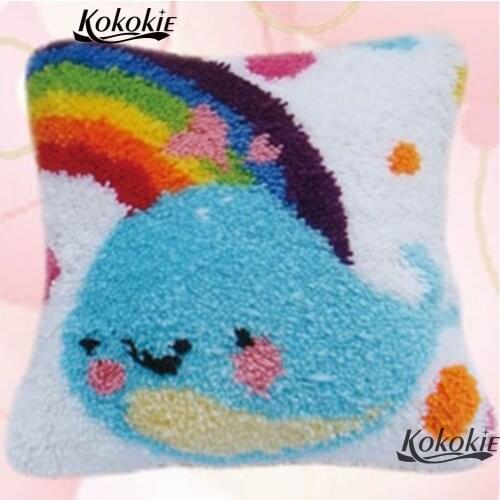 Latch hook rug canvas Crocheting Rug Kits Yarn cross stitch kits dolphin carpet cushion embroidery needlework sets