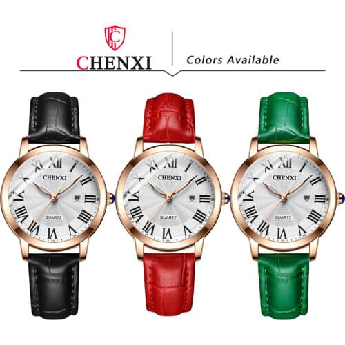Luxury Woman Watch CHENXI Fashion Genuine Leather Date Quartz Wristwatches For Ladies Waterproof Watches 2021 Relogio Feminino