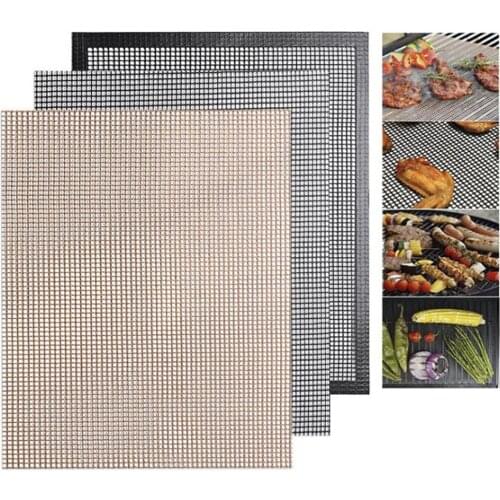 40*33cm BBQ Grill Mesh Mat Non-Stick Cooking Sheet Liner Fish BBQ Tools Barbecue Mat Home Kitchen Dining Grill Mat