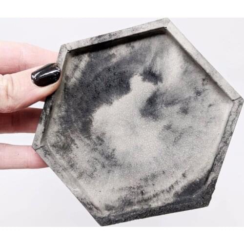 Hexagon coaster silicone mold Concrete Tray Mold Candlestick Plaster mold concrete Pot Pallet Mold