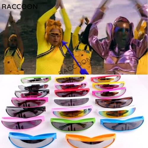 Lady Gaga Stupid Love Sunglasses X-Men Individuality Mercury Lens Laser Robot Y2K Rimless Party Personality Gradient Sun Glasses