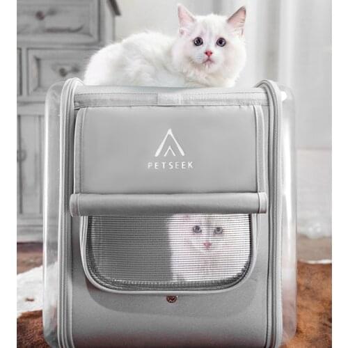 Pet Cat Bag Carrier Bag Transparent Capsule Breathable Travel Parrot Cat Dog Backpack Kitten Carrying Cages Aesthetic design