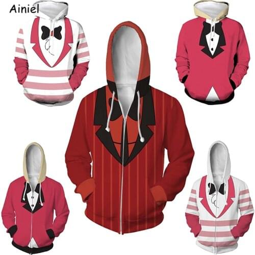 Anime Hazbin Cosplay Zipper Hoodies Sweatshirt Hotel Charlie Alastor Costume Hoodie Pullover Jackets Men Coats Women Disfraz