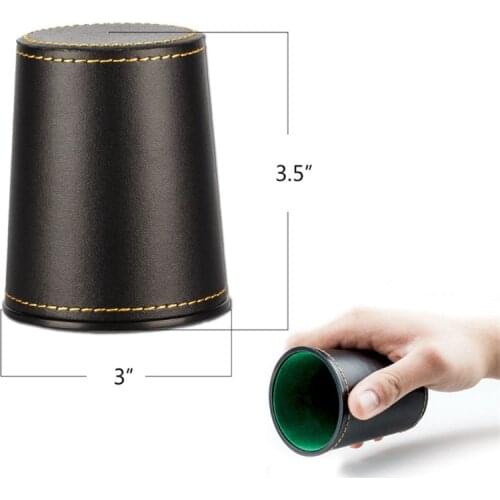 High quality New Leather Trumpet Flannel PU Dice Cup Bar KTV Entertainment Dice Cups With Dices