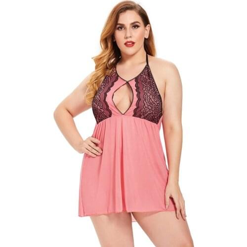 Women Nighte Dress Plus Size Sleeping dress Lace Bow Lingerie Seamless Nightwear Sleeping dress clothes underwear
