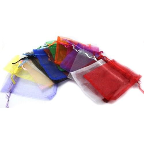 10pcs/lot Organza Bags Jewelry Packaging Bags Wedding Party Decoration Drawable Gift Bags Pouches 7x9cm 9x12cm