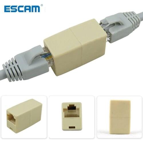 ESCAM High Quality 10pcs RJ45 CAT5 Coupler Plug Network LAN Cable Extender Connector Adapter