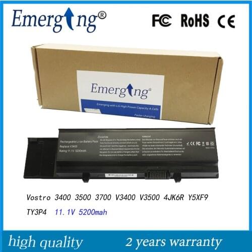 11.1V New Laptop Battery 7FJ92 for Dell Vostro 3400 3500 3700 V3400 V3500 4JK6R Y5XF9 TY3P4 CWX2D TXWRR
