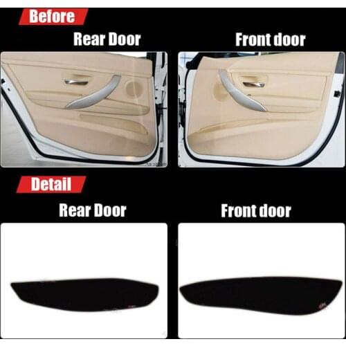 4pcs Fabric Door Protection Mats Anti-kick Decorative Pads For BMW 3 Series 2013-2015