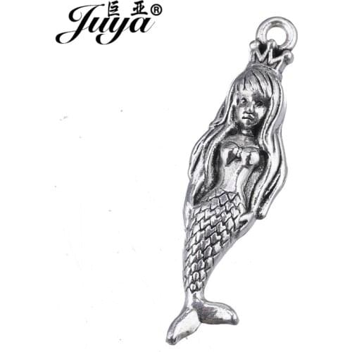 5pcs/lot 43.3*12mm Zinc Alloy Sexy Mermaid Shape Charms Pendant for Women Necklace Jewelry Making Findings DIY Handmade AO0843