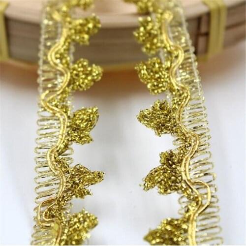 5Yards/lot Special Gold Braided Lace Trim Ethnic Style Lace Wave COSPLAY Dance Apparel Accessory 1.8cm LJ0071