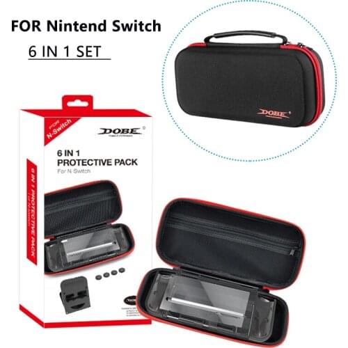 6 in 1 Gamepad Accessory Bag For Nintend Switch Travel Carrying Bag Screen Protector Shell Case Stylus Pen for Nintendo Switch