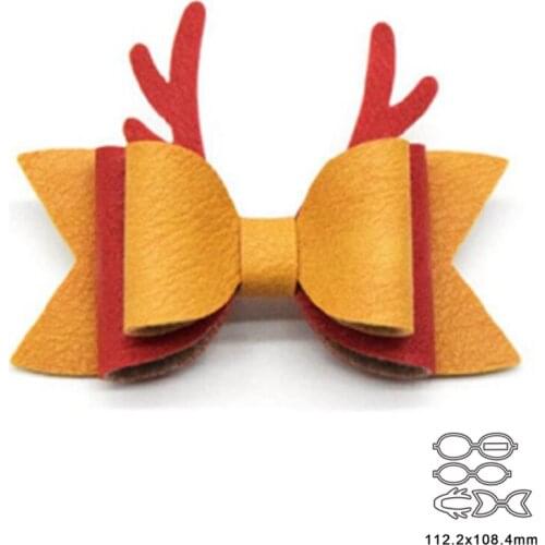 Bow With Christmas Elk Antlers Metal Cutting Dies For DIY Scrapbook Cutting Die Paper Card Embossed Decorative Craft Die Cut New