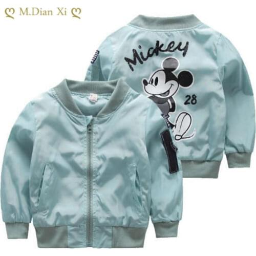 2021 Children Minnie Mickey Spring Autumn Jacket Boys Girl Fashion Leisure Cartoon Long Sleeve Coat Kids Top Clothes1-6 Year Old