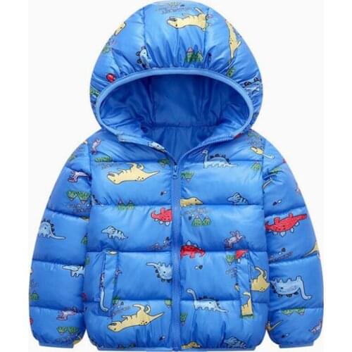 Childrens Jacket With Cartoon Pattern Warm And Fashionable Casual Hooded Cotton-Padded Jacket 1-5 Years Old