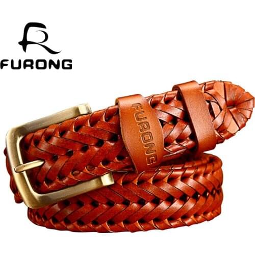 Designer Made Leather Belts for Unisex 4 Color Fashion Pin Buckle Belts Womens Genuine Leather Weaven Belts Real Cow Leather