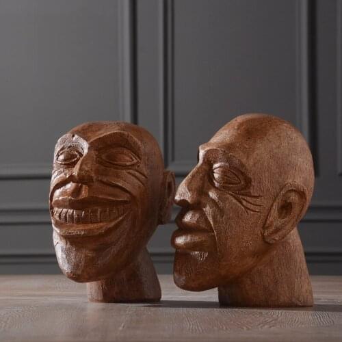 The head of man Funny unique sculpture Creative People face expression retro style home decoration