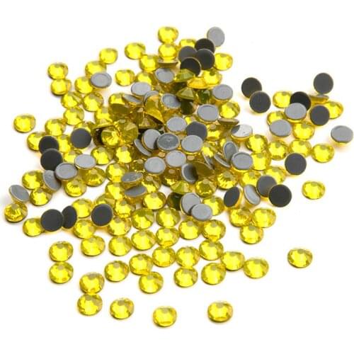 Hotfix Rhinestones SS6-SS30 Lemon Glass Strass Hotfix Iron On Rhinestones For Nail Art Sewing & Fabric Decoration