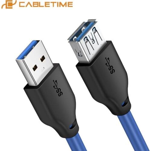 CABLETIME USB3.0 Cable M/F Extension Cable Gen1 5Gbps for Laptop X Box Macbook USB Extender Data Cord USB Adapter C272