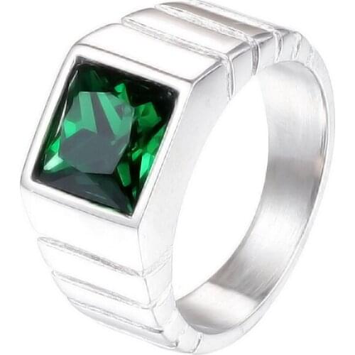 Classic Fashion Rings For Women/Men Stainless Steel Unisex Black Red Blue Vintage Crystal Stone Top Quality Male PartyJewelry