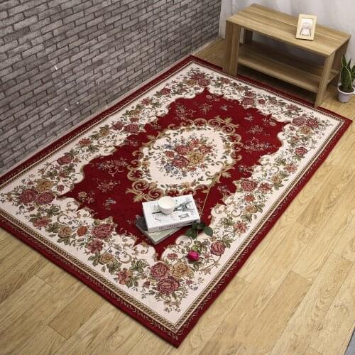 Red Floor Carpet For Living Room Bedroom Europe Floral Rug Carpet Persian Blue Brown Blue Pattern Rug Floor Mat Hotel Home Decor