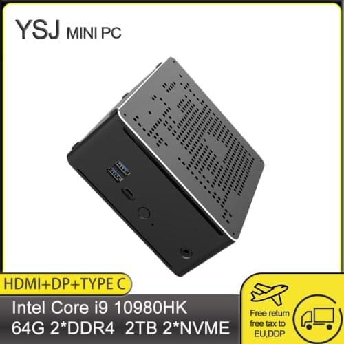 New 10th Gen Gaming Mini PC i9 10980HK i9 10880H i9-9880H 2 Lan Windows10 DDR4 Desktop Computer 4K DP HDMI2.0 AC WiFi 2021TOP