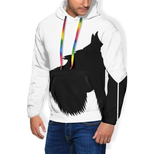 Miniature Schnauzer Hoodie My Schnauzer Hoodies Polyester Red Pullover Hoodie Long Length Mens Autumn Hoodies